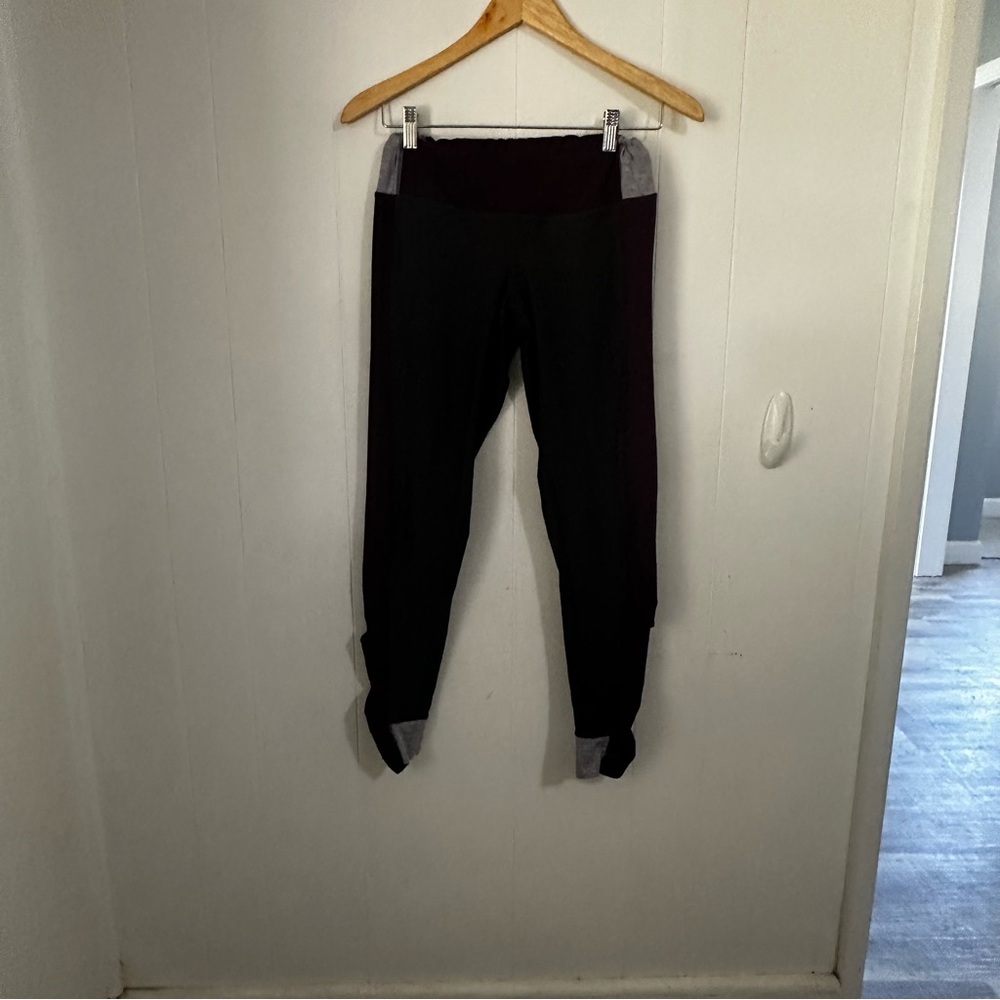 Lucy Black and Gray Track Pants with Elastic Waistband